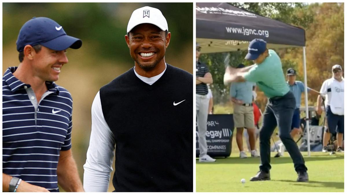 Tiger Woods tells Charlie Woods: "Don't copy me, copy Rory McIlroy!"
