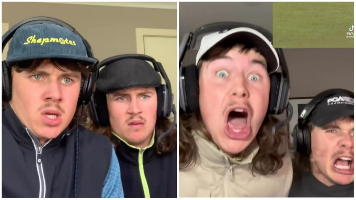 Two lads recreate Rory McIlroy and Tiger Woods moments with HILARIOUS comms!