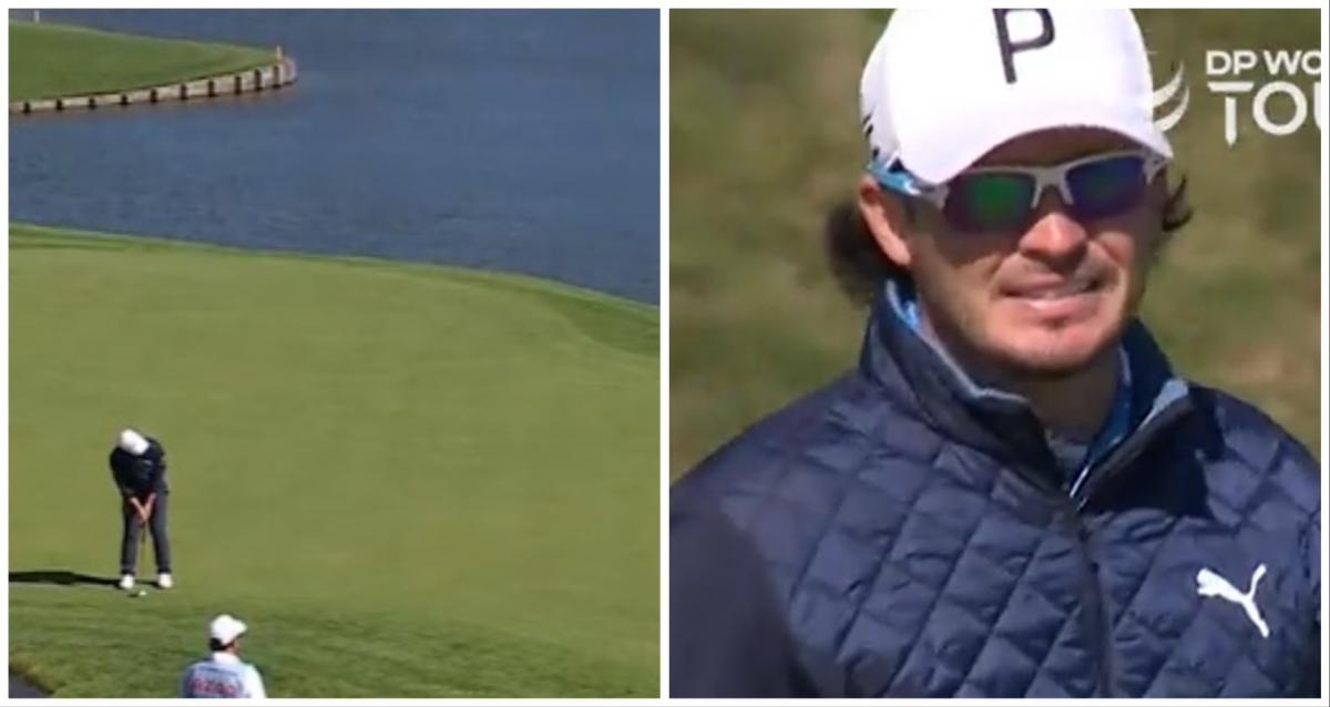 WATCH: Tour pro in contention putts his golf ball into the water