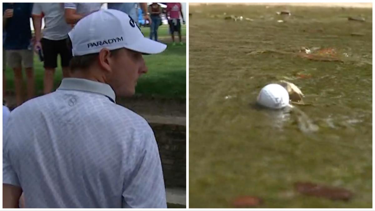 Ball floats in stream for FIVE minutes during WILD final round of PGA Tour event