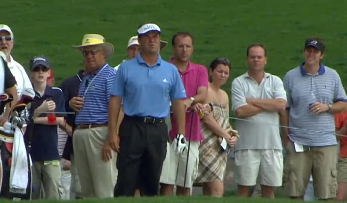 Golf fans TAKE THE MICK out of PGA Tour pro from behind the ropes!
