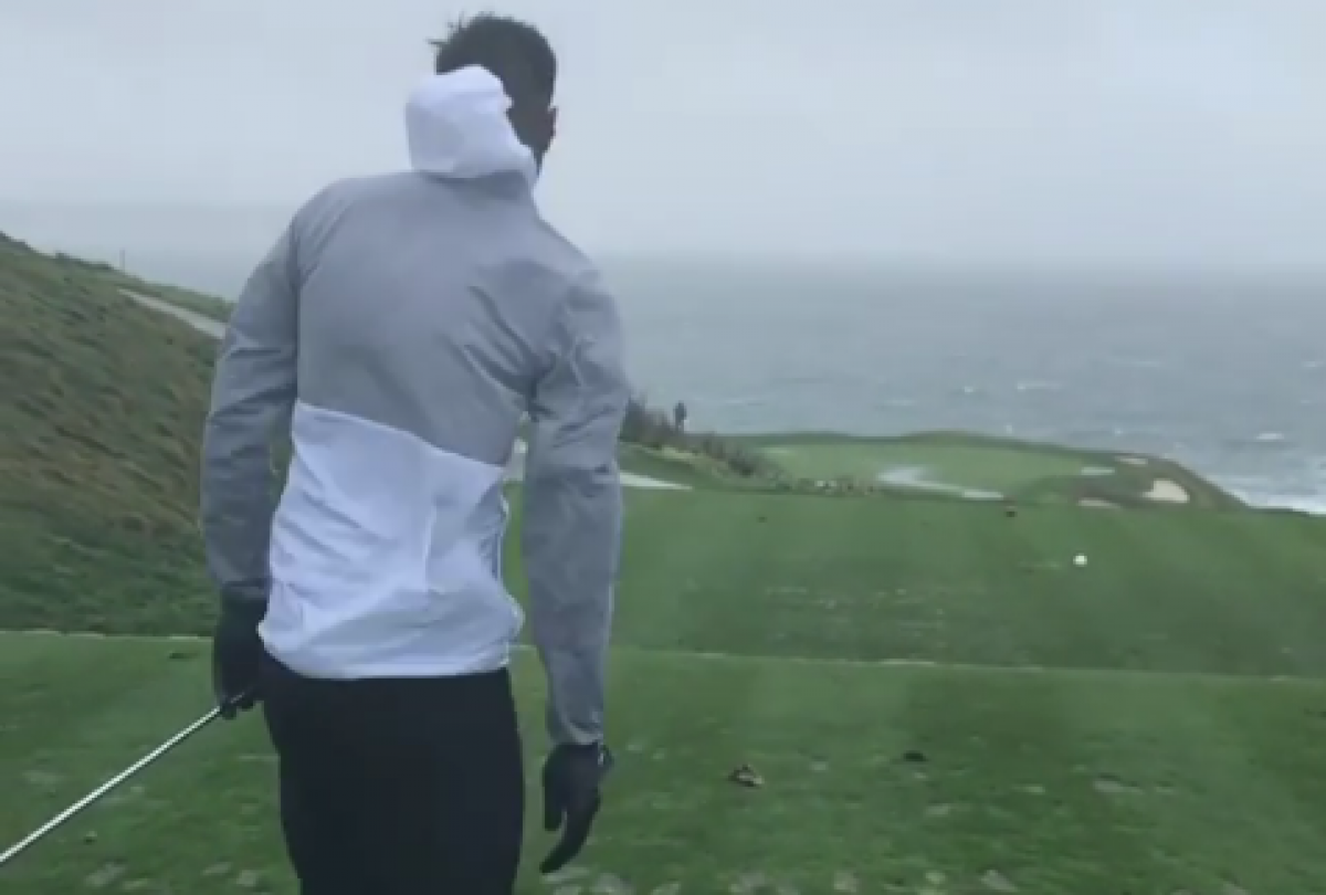 Watch: windy Pebble Beach causes havoc with club selection