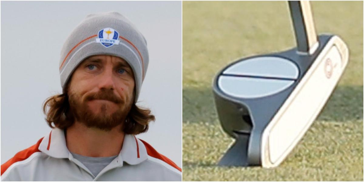 Tommy Fleetwood TINKERS with Odyssey prototype putter at Aviv Dubai Championship