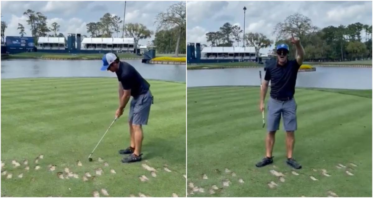 WATCH: PGA Tour caddie turns club upside down and flushes iconic tee shot