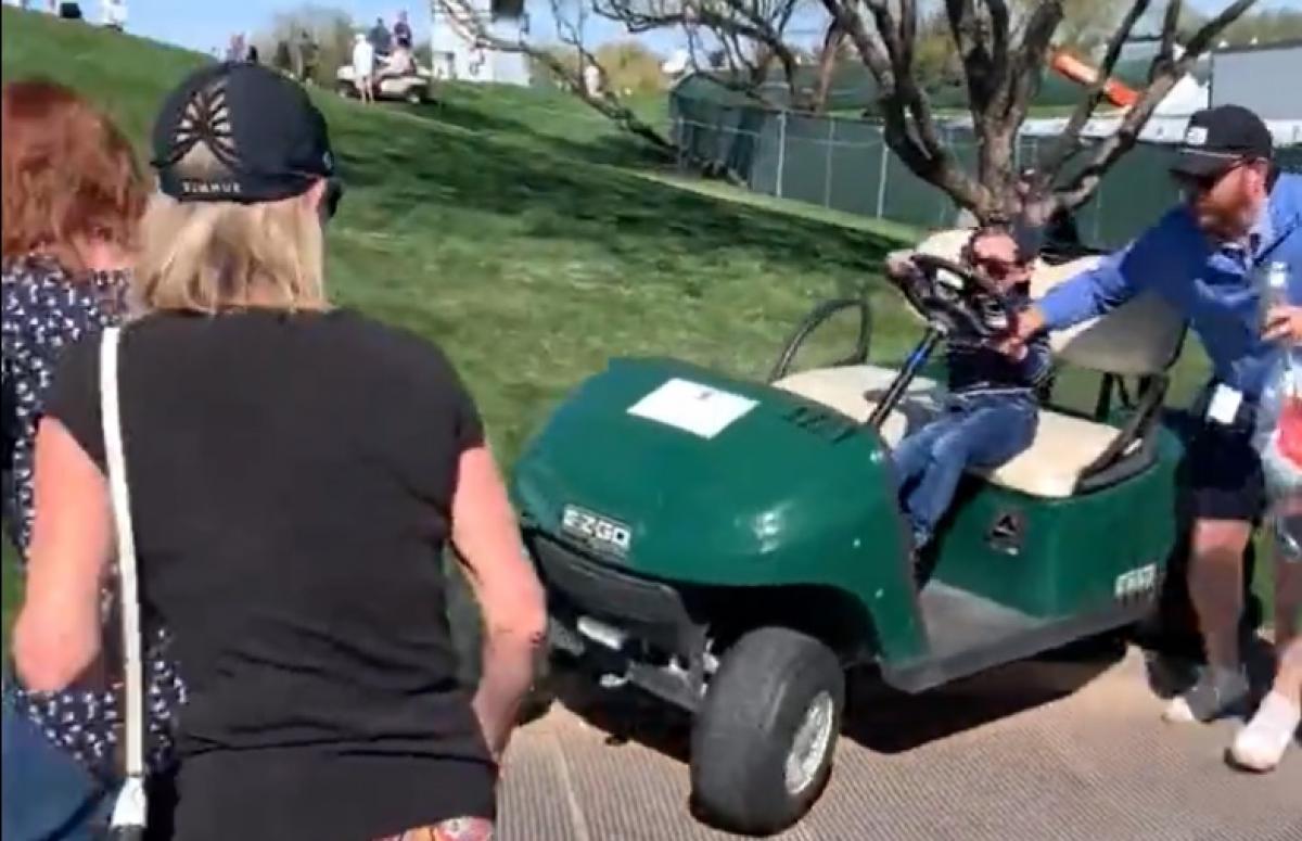WATCH Kid causes mayhem as he drives cart into crowd at Phoenix Open GolfMagic