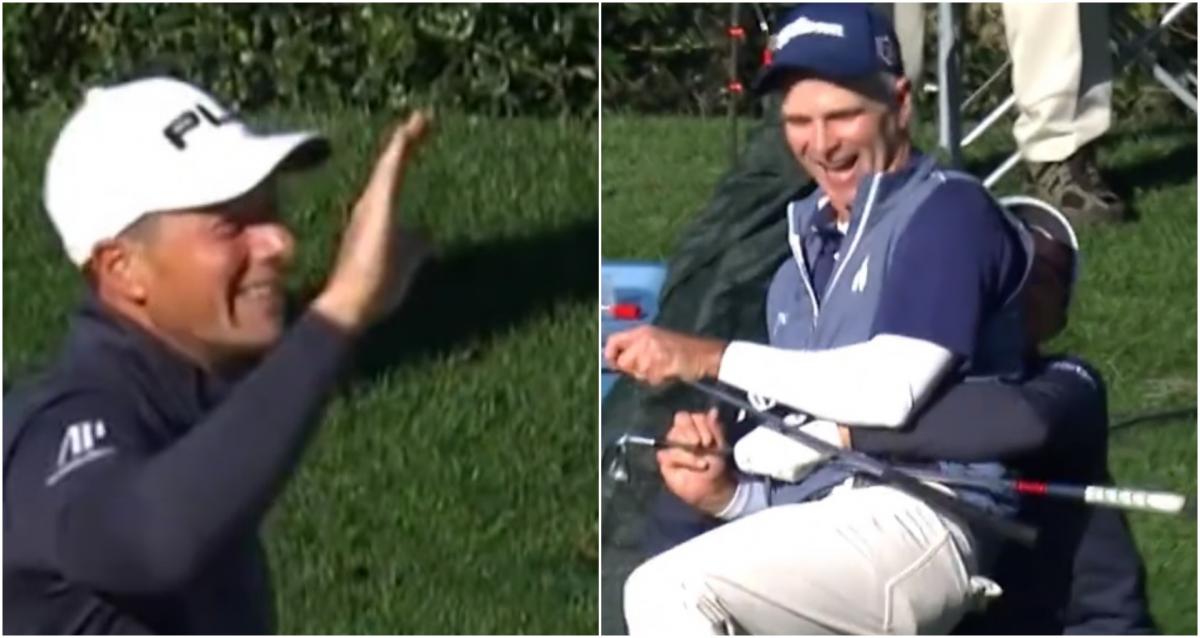 WATCH: Viktor Hovland makes an ace at The Players...then gets mugged off!