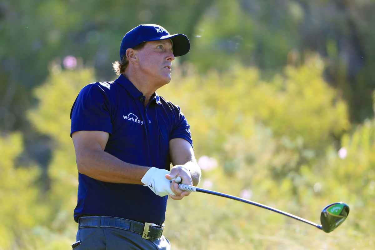 Phil Mickelson smashes his DRIVER from inside a BUSH at the Shriners! 
