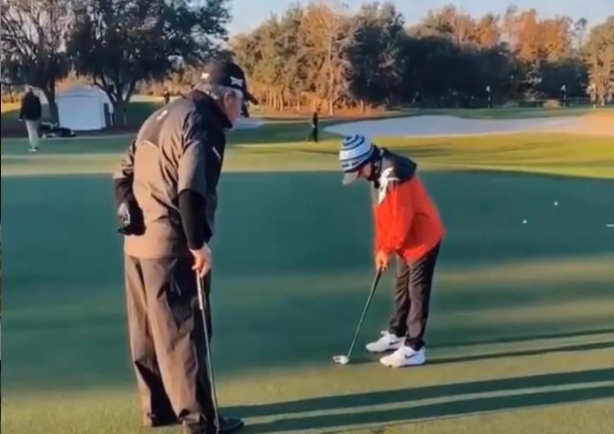 Golf fans react to video of Gary Player giving Charlie Woods a putting lesson