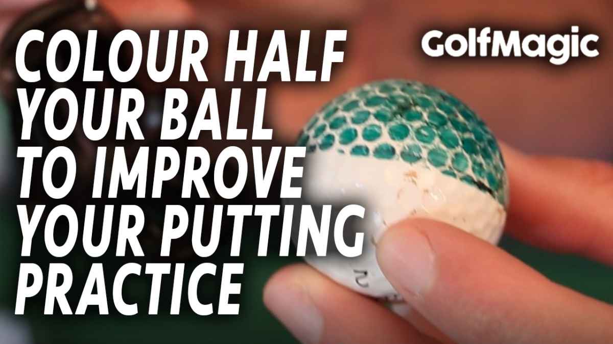 easy golf putting tips - colour half your ball to improve path