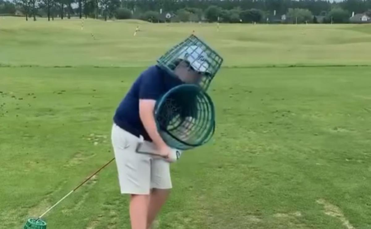 WATCH: Golfer shows off the MADDEST golf drill of all time 