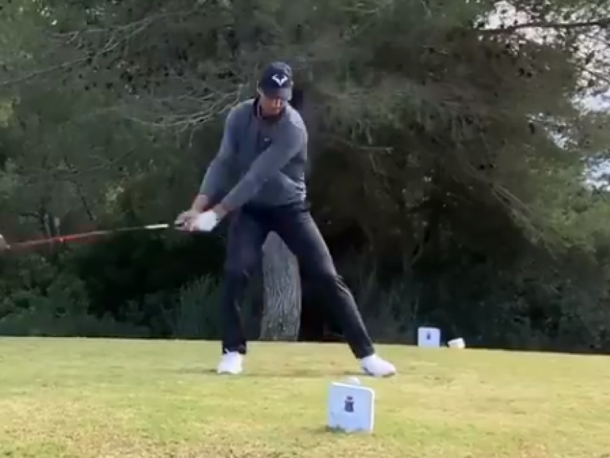 Rafa Nadal is a SCRATCH golfer, but you would not think it from his swing!