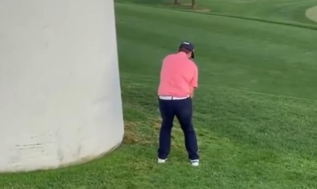 WATCH: Golfer plays the most CREATIVE SHOT we have seen all year!
