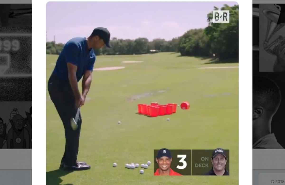 WATCH: Tiger Woods and Phil Mickelson copy GolfMagic and do Golf Pong!