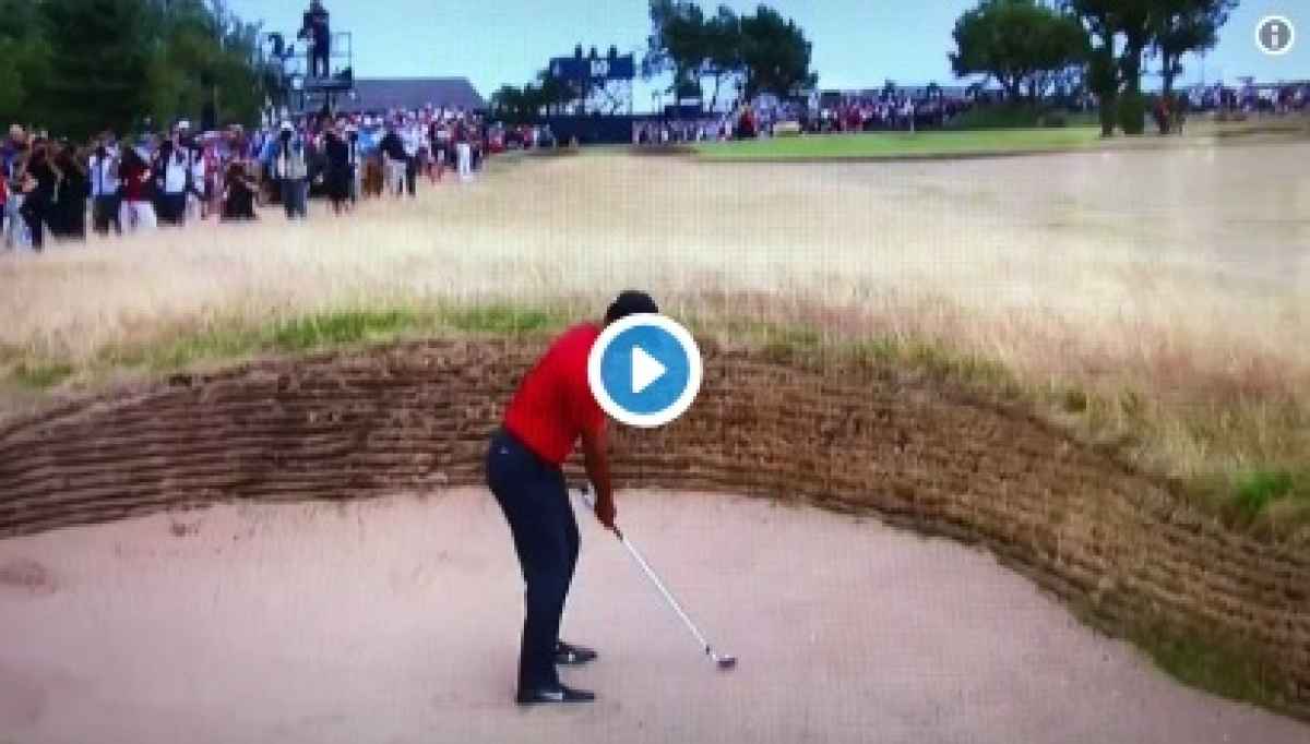 WATCH: Tiger Woods recoil shot the world is going mad for at The Open