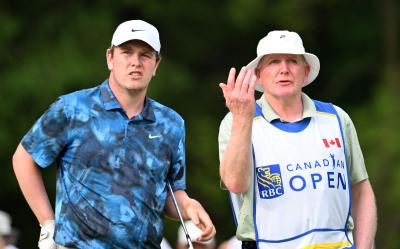 Bob MacIntyre with his caddie and father Dougie