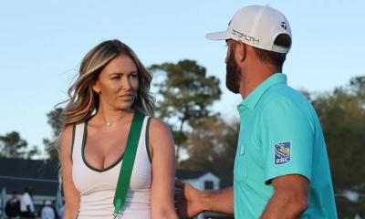 Dustin Johnson with his wife Paulina Gretzky