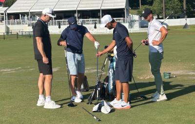 Rory McIlroy testing driver shafts [Gabby Herzig / X]