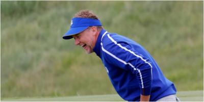 WATCH: Caddie asks Ian Poulter if he was "p***** last night"