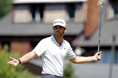 Matthew Wolff rides his luck at the 17th during American Express first round