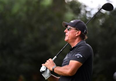 Phil Mickelson hits DRIVER OFF THE PINE on Champions Tour