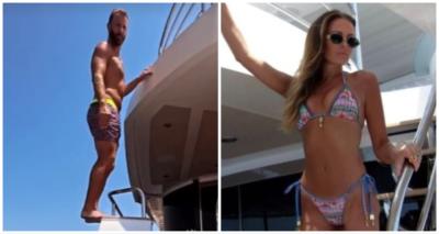 DJ's final Open prep? An outrageous backflip on trip with Paulina Gretzky