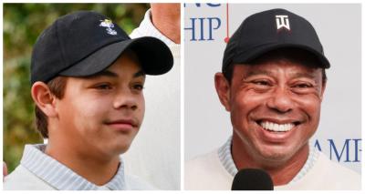 Golf world reacts to latest viral clip of Tiger Woods' son Charlie Woods