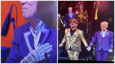 Why was Elton John's drummer wearing FJ gloves at Glastonbury?!