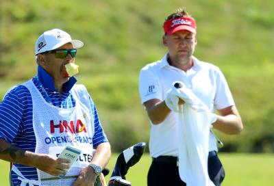 Who caught this awesome exchange between Ian Poulter and his caddie