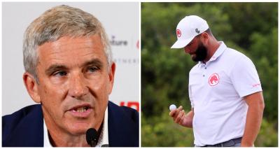 PGA Tour boss stares down reporter over Jon Rahm LIV Golf question