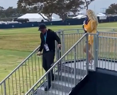Phil Mickelson brings chair over for Jon Rahm's wife and baby at US Open