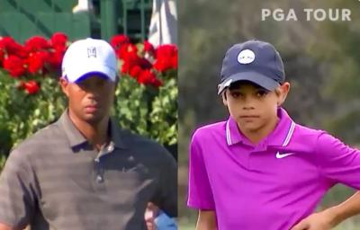 Betting odds on Tiger Woods' son Charlie to win a major sparks golf fan debate