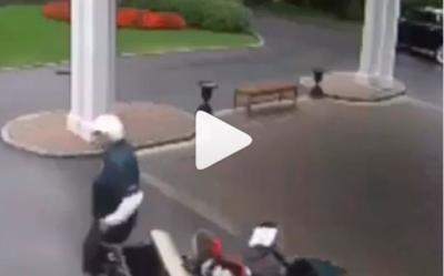 WATCH: Runaway golf cart causes mayhem at golf club