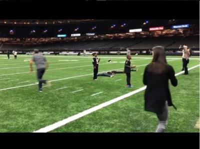 sergio garcia receives awesome pass from his wife angela at nfl game
