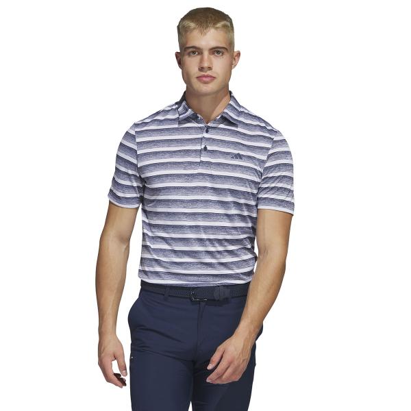 adidas two-colour striped polo shirt