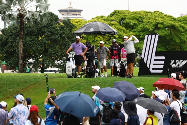 Jon Rahm, Anthony Kim and Peter Uihlein at LIV Singapore