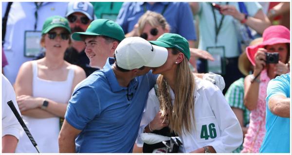 Rory McIlroy kisses Erica Stoll
