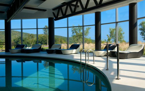 The indoor pool at Argentario