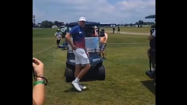 Poulter was fuming with a heckler in Houston