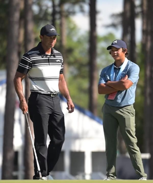Tiger with Charlie at the US Open [PGA Tour / Instagram]