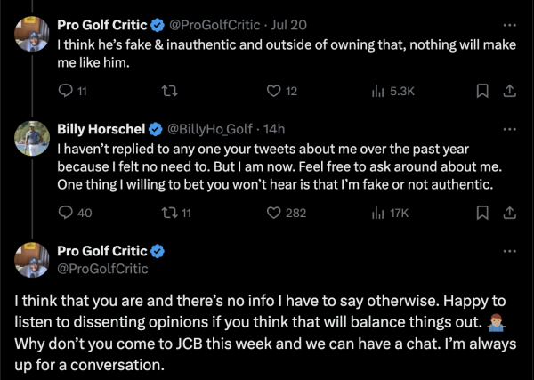 Billy Horschel X Pro Golf Critic