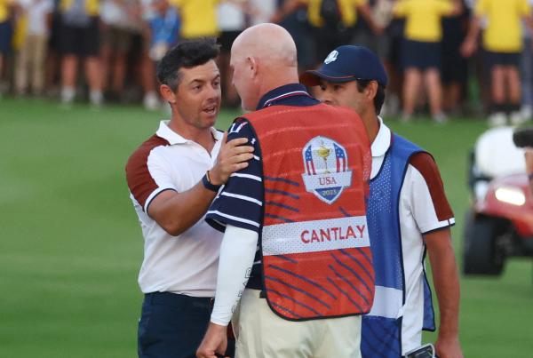 Rory McIlroy and Joe LaCava at the 2023 Ryder Cup