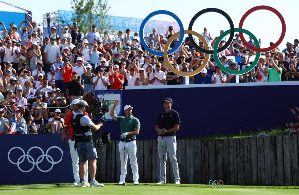 Rory McIlroy tees off at the Olympic Games