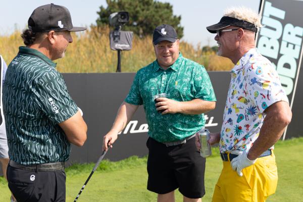 Pat Perez (l) at the LIV Golf Chicago Pro-Am