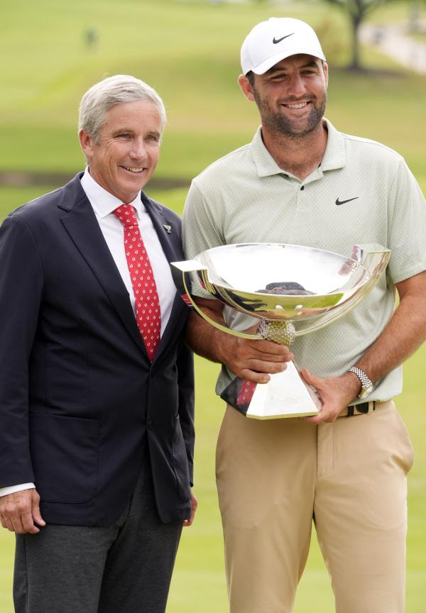 Monahan with FedEx Cup champ Scheffler