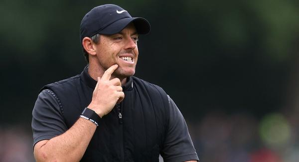 Rory McIlroy laughs as he DUFFS SHOT at BMW PGA Championship