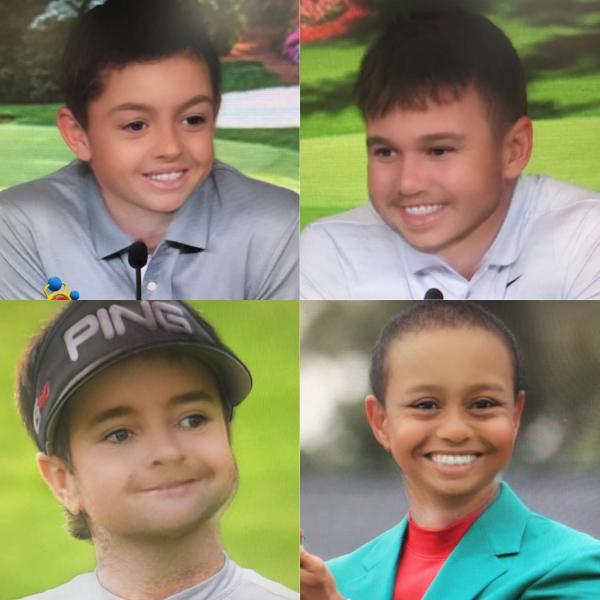 Tiger Woods, Rory McIlroy, Dustin Johnson in the Snapchat Baby Filter!
