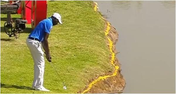 WATCH: Kenya believe it?! Pro, on a downslope, water looming, goes lefty