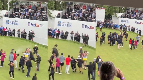 WATCH: Adam Hadwin is TACKLED by security guard at RBC Canadian Open