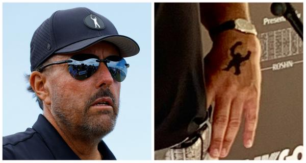Phil Mickelson reacts to utterly hilarious henna tattoo of his own logo