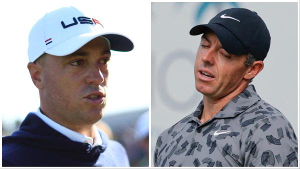 Rory McIlroy watches on as Justin Thomas takes shots at LIV Golf pro